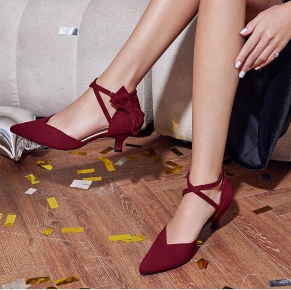 Elegant Burgundy Women's Heels